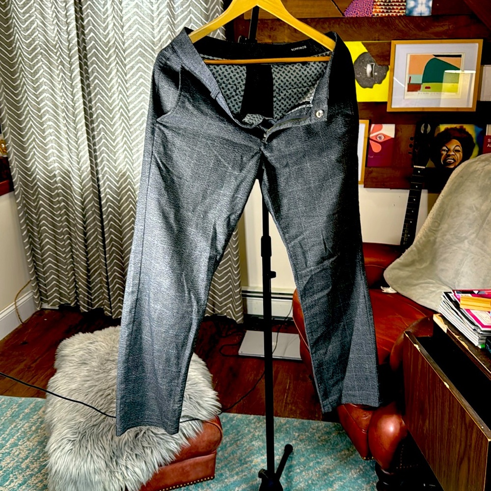 Bonobos checked pattern casual dress pants